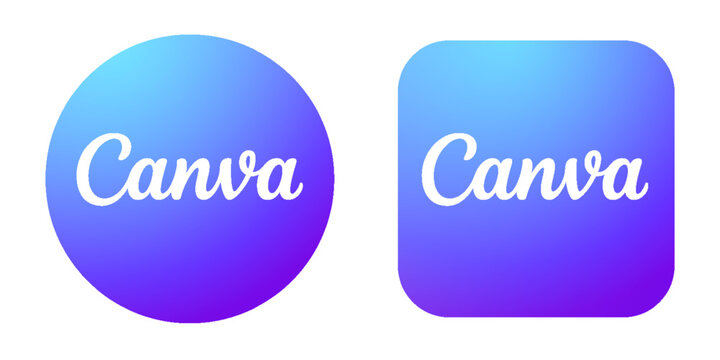 Canva logo. Canva icon. Popular graphic design platform