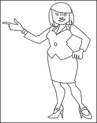 Anime Girl cartoon character is a manga coloring page for kids