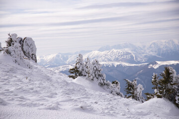 Mountain landscape in winter.