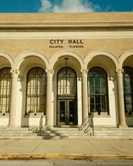 Entrance and architecture of the City Hall in Palatka, Florida