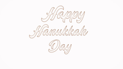 Happy Hanukkah with plastic style text effect on white background