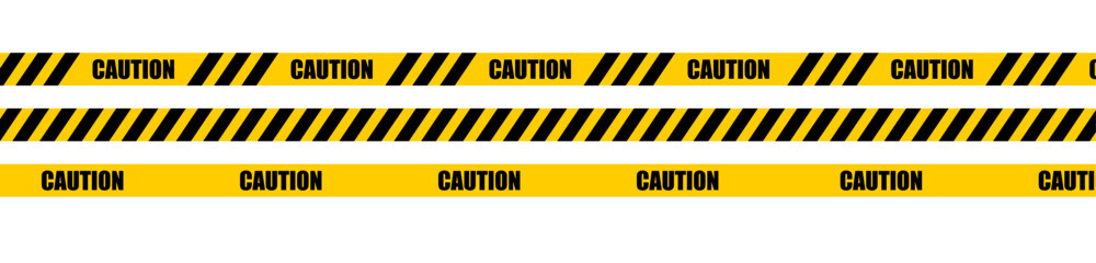 caution warning tape set: designed for industrial safety, roadwork, construction, and hazard zones. Vector illustration