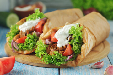 A traditional dish of Greece - gyros