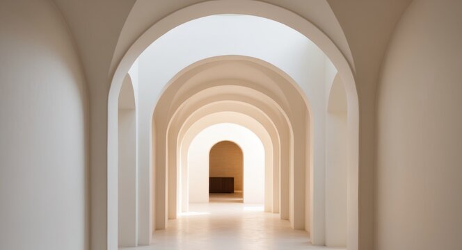 A Series of Arched Entryways Leading to an Illuminated Space.