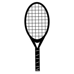 Tennis racket vector icon black classic illustration. Tennis racket icon