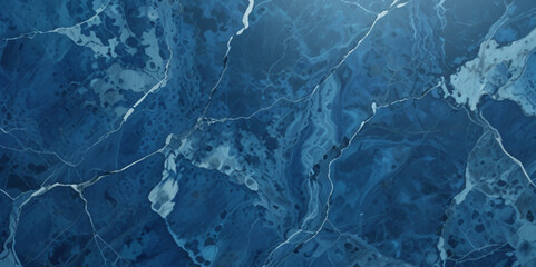 Beautiful luxury dark blue stucco Wall marble texture Background, freshly applied blue oil paint on canvas with soft stains, Close up photo of blue toned frozen cracked water surface background.