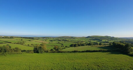 Fototapeta premium Panoramic Irish Countryside Drone View