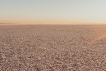 Ukrainian landscape sunset, famous places of Ukraine, pink Lemurian lake.
