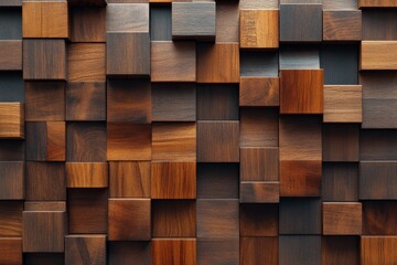 Geometric Wooden Wall Paneling Background Texture