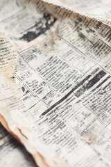 Obraz premium black and white antique newspaper page in grunge style, vintage background for design ideas