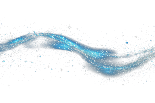 Mesmerizing Cosmic Wave of Blue Particles and Shimmering Stars