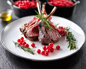 lamb steak with redcurrant and rosemary; delicious, tasty, hearty food