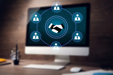 Fototapeta premium Business ecosystems and partnerships concept.