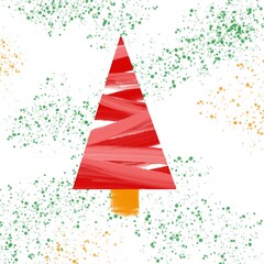 hand drawn watercolor Christmas card