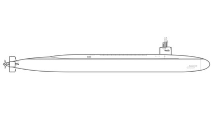 Ohio class submarine, modern dark gray outline icon.