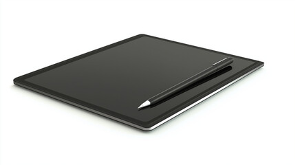 notebook and pen on white background