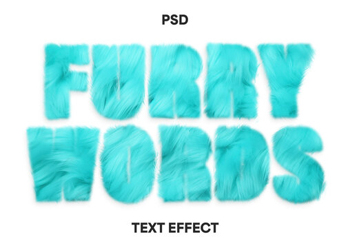 Furry or fur words text effect &ndash; ai generative fur