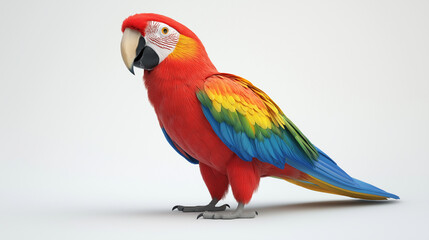 Obraz premium red and blue macaw on white background