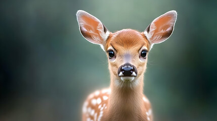 European fallow deer or common fallow deer (Dama dama) fawn portrait