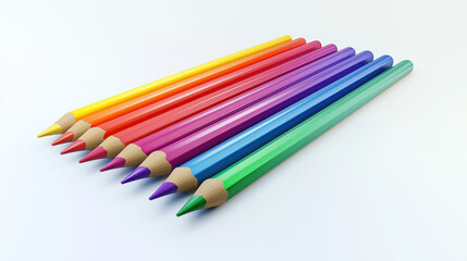 Fototapeta premium colored pencils isolated on white background