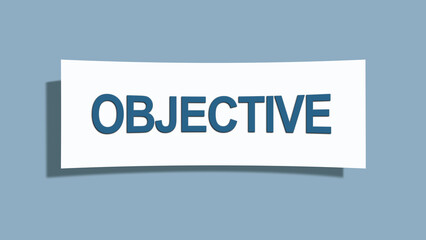 Objective. A card isolated on blue background.