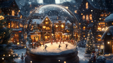 Obraz premium snow globe with christmas tree