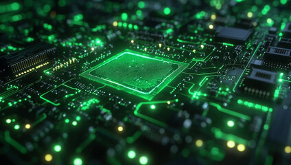 Obraz premium Abstract green technology background