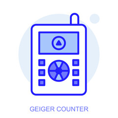 Science icon. Symbol of a Geiger Counter. Isolated vector illustration. Simple line drawing. Editable stroke