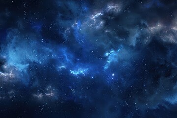 Fototapeta premium A Starry Night Sky with Nebulae and Distant Galaxies