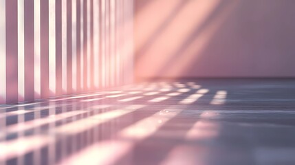 Natural light filters through wooden slats, creating a play of light and shadow, perfect for backgrounds, textures, or tranquil mood settings