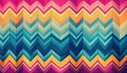 Fototapeta premium Abstract chevron pattern in vibrant colors.