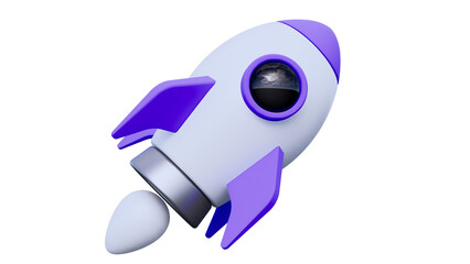 Start Up Rocket 3D Illustration. Business 3D Icon