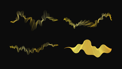 Obraz premium Set of abstract backdrops with luxury golden waves