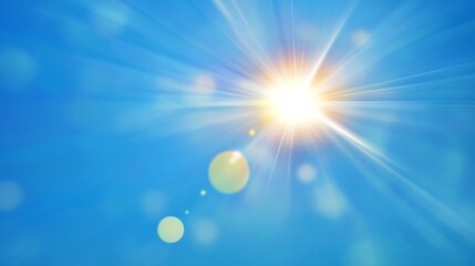 Vibrant Sunlight Burst with Radiant Flare Effect on Transparent Background