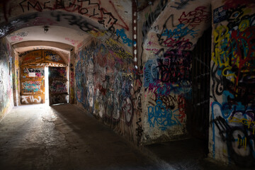 Gateway, multicolored, quarter Kazimierz, urban diversity. Krakow, Poland.