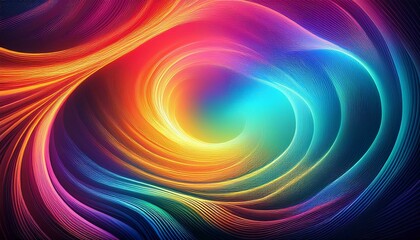Fototapeta premium Abstract swirling pattern in vibrant colors of red, orange, yellow, blue, and purple.