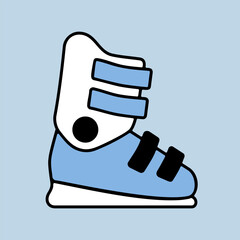 Ski boots vector isolated icon. Winter sign
