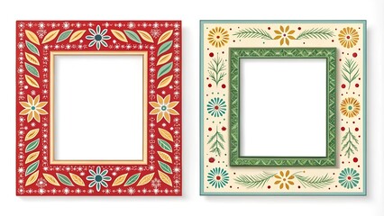 set of frames with flowers