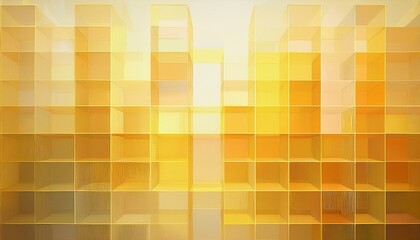 Abstract geometric background with a grid of yellow and orange squares, creating a modern and minimalist design.