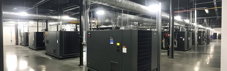 Professional technicians installing commercial HVAC systems in industrial facilities