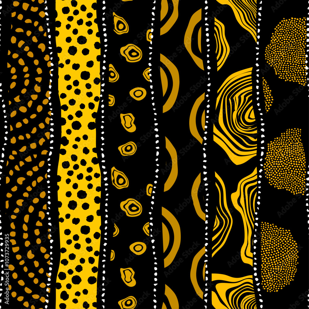 Poster Background of the tribal ethnic culture pattern. Seamless vector pattern in patchwork style based on afro ethnic style ornaments