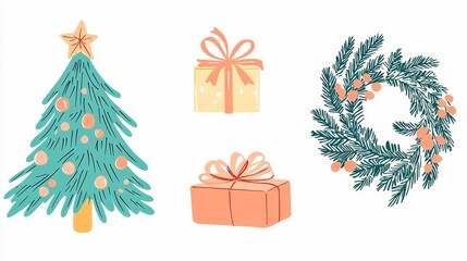 Vibrant of Classic Christmas and Elements