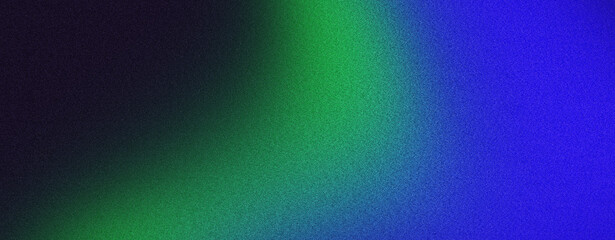 Green blue black grainy gradient dynamic wave on black background noise texture banner design abstract poster backdrop