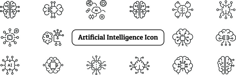 Artificial Intelligence Icons Pack, AI