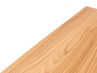 Perspective view of wooden table top corner on white background showing wood texture and grain, wood, isolated