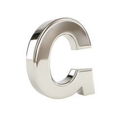 Metallic 3D symbol isolated on a white background. PNG transparent.