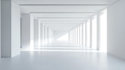 Fototapeta premium Minimalist white interior space 3D rendering