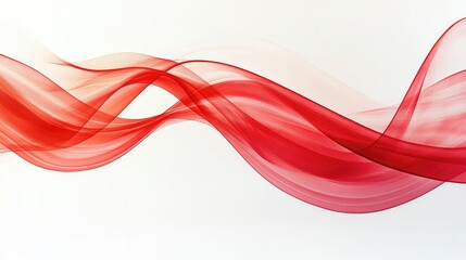 Abstract red wave with stylish lines against a white background