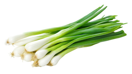 Fresh Spring Onions, Isolated on Transparent Background, High-Resolution Stock Image