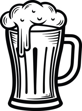 recommend clip art: sketch line art beer glass, beer glass bottle icon symbol vector illustration